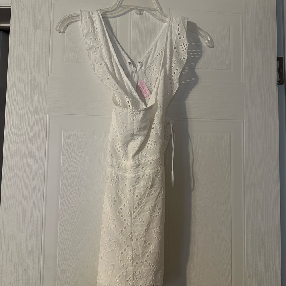 Cream V-neck Sheath Backless Dress